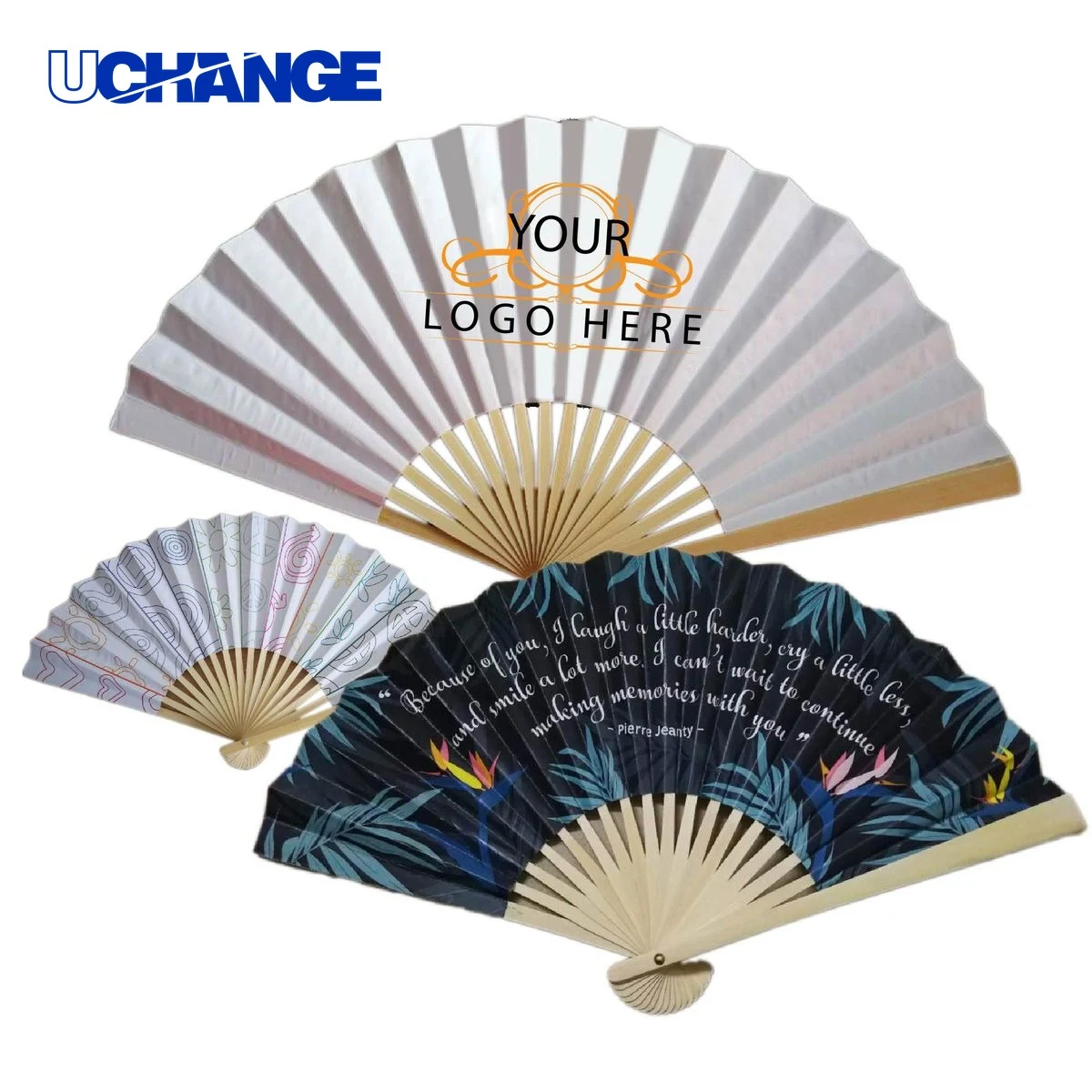 Custom Bamboo Folding Paper Hand Fan 1