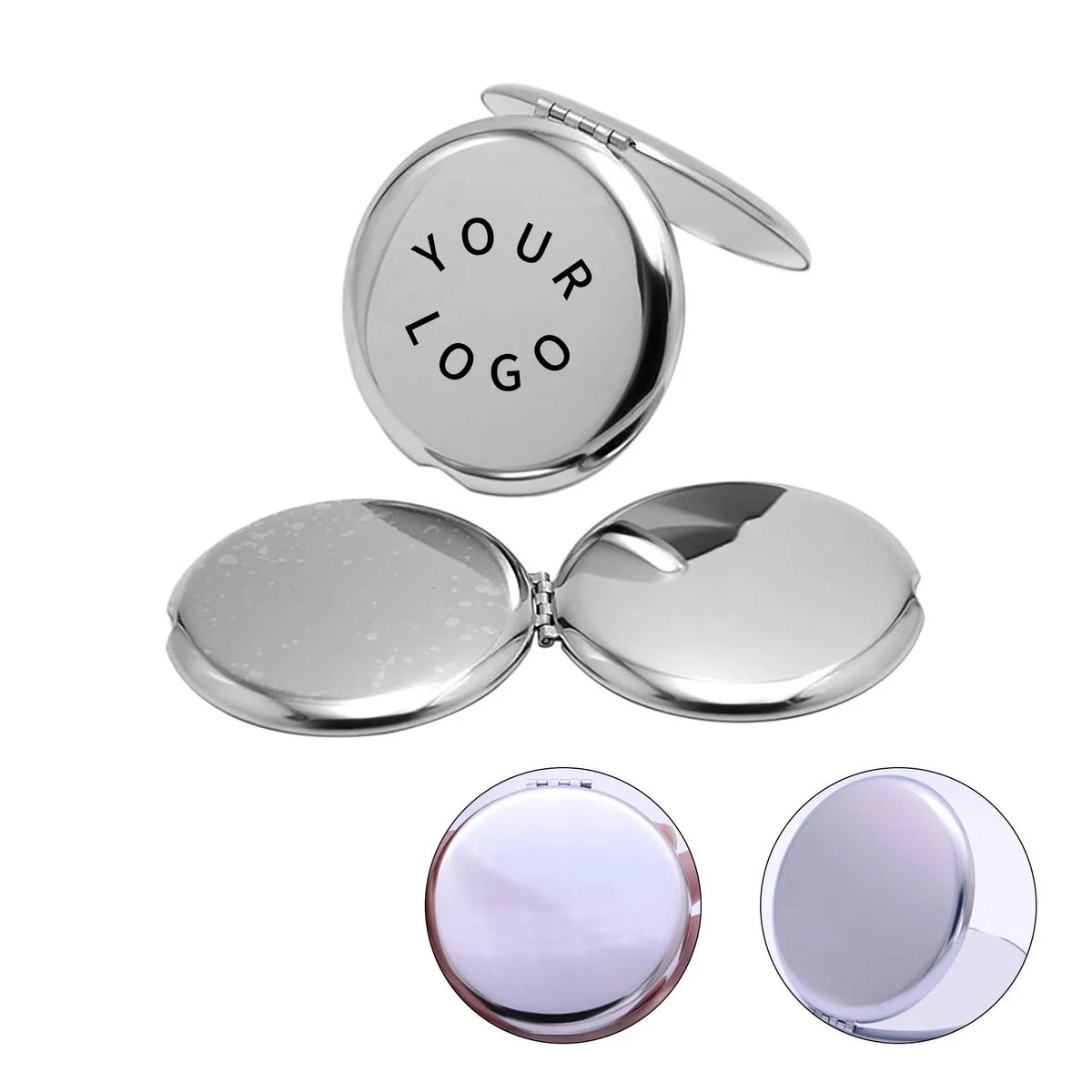 Metal Compact Mirror Folding Square Travel 1