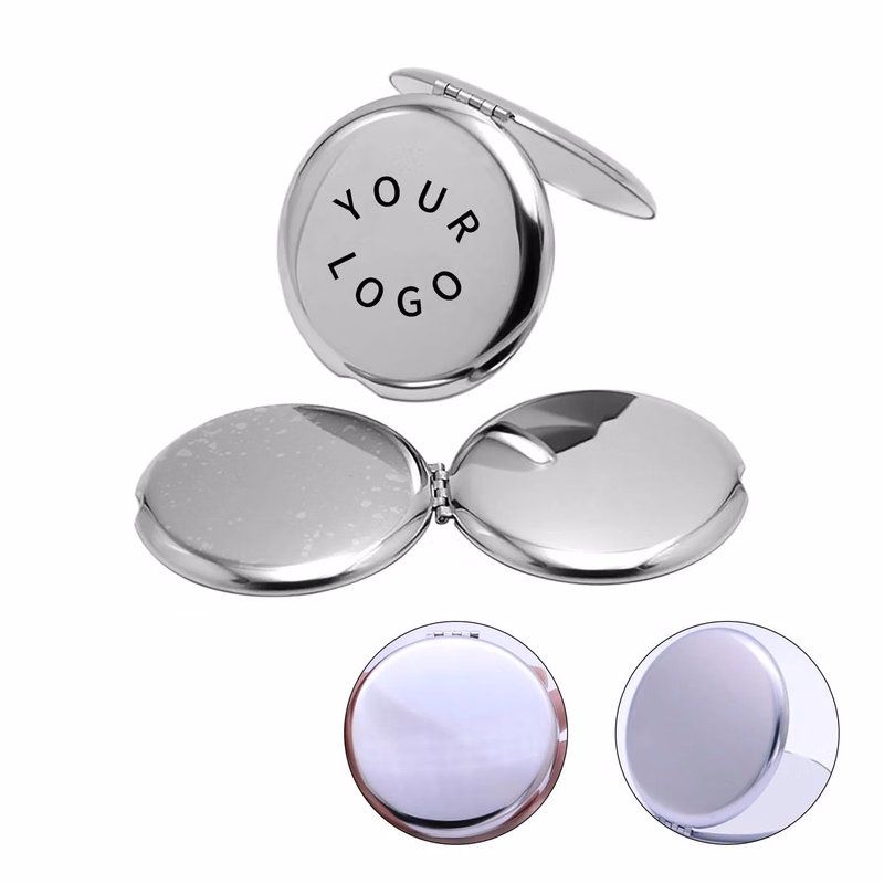 Metal Compact Mirror Folding Square Travel