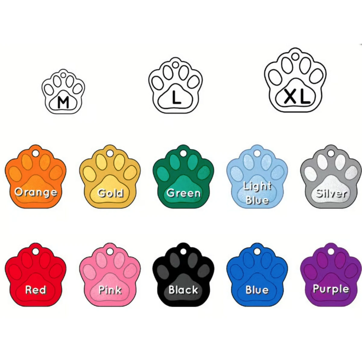Paw Print Aluminum Tag - 100% MADE IN THE USA 1