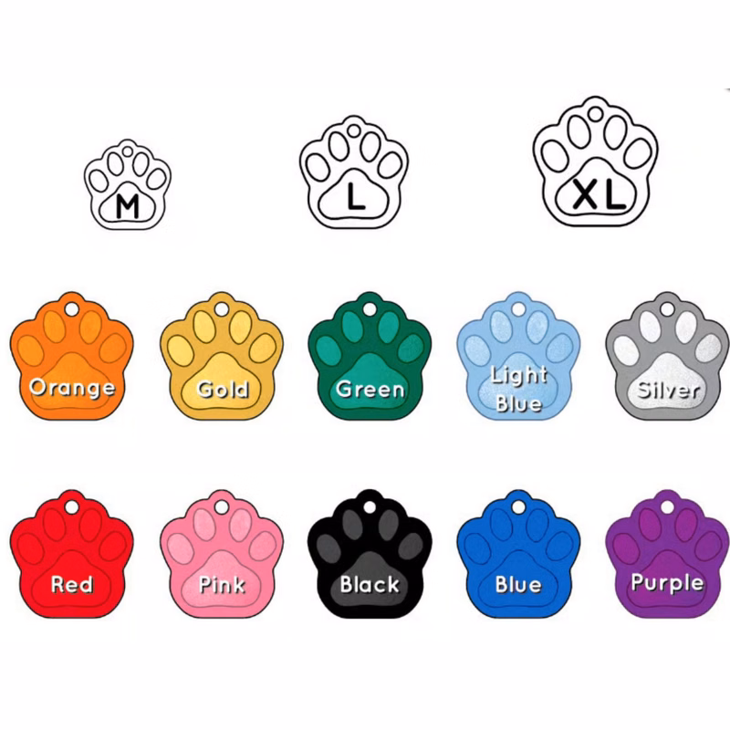Paw Print Aluminum Tag - 100% MADE IN THE USA