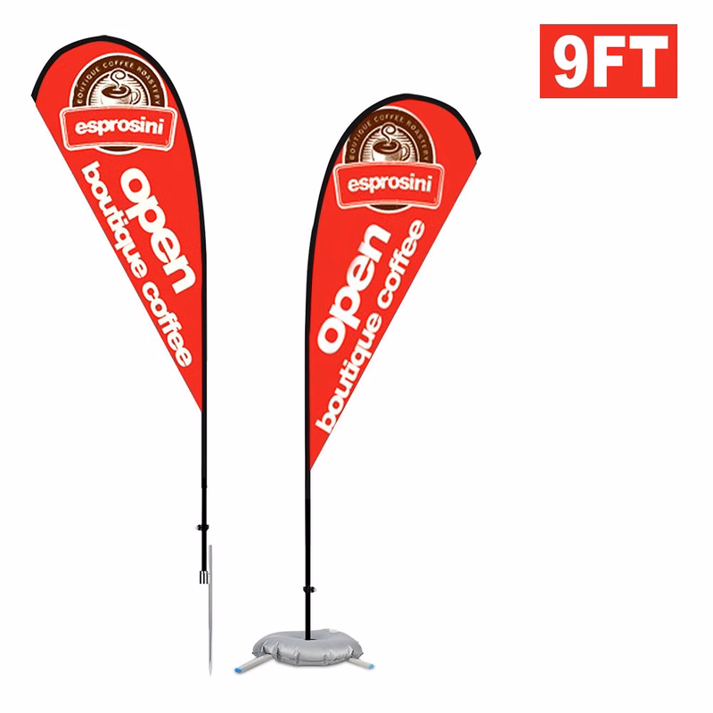 Premium Double Sided Teardrop Flag Kit 9' With Optional Base