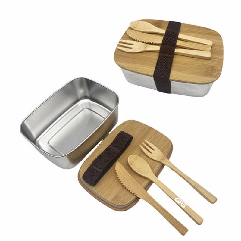 7 1/4 " Bento Lunch Box With Bamboo Lid