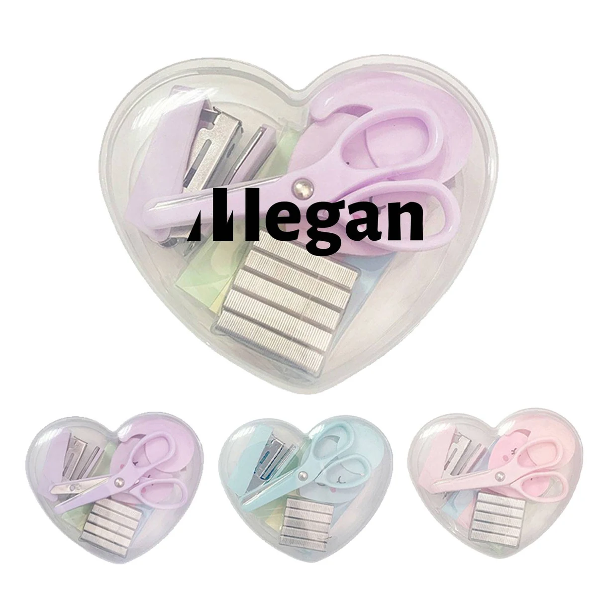 Heart Shaped Mini Multifunctional Stapler Stationery Set 1