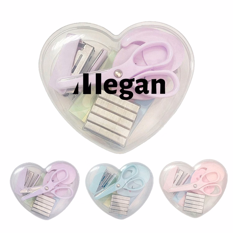 Heart Shaped Mini Multifunctional Stapler Stationery Set
