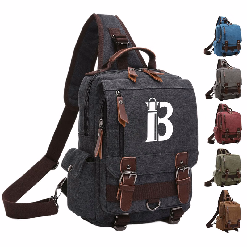 Large Capacity Canvas Crossbody Backpack for Business Travel