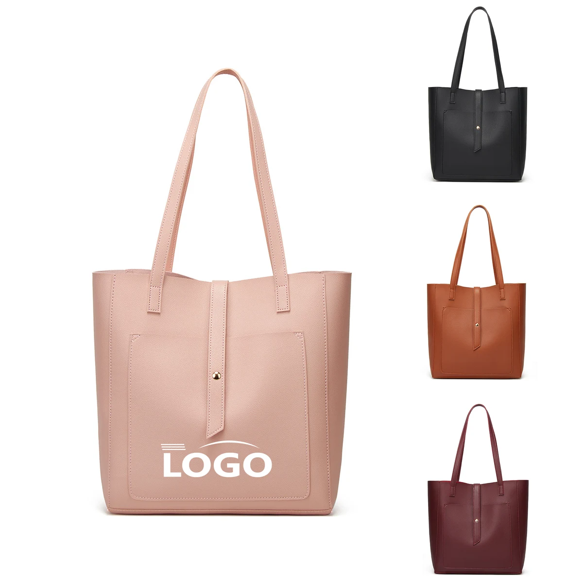 Elegant PU Tote Bag Offering Ample Storage Space, custom tote bag with logo imprint 1