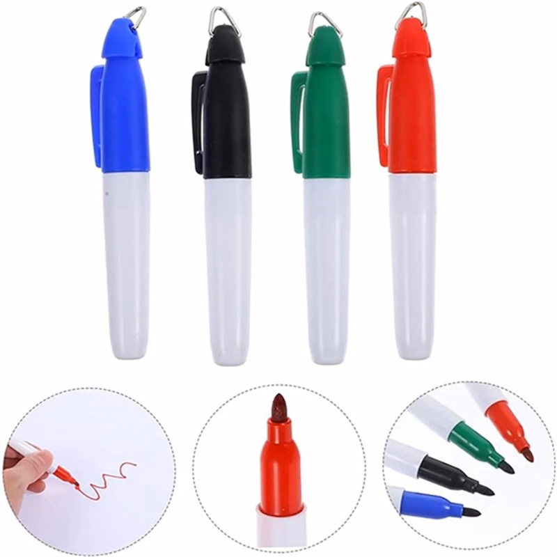 Mini Permanent Markers Golf Ball Pens With Key Chain Clips
