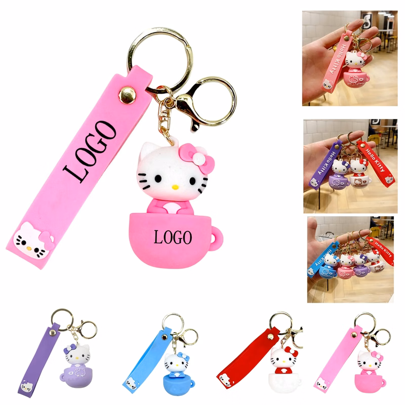 Adorable Cartoon Kitten-Shaped Keychain Pendant Ornament