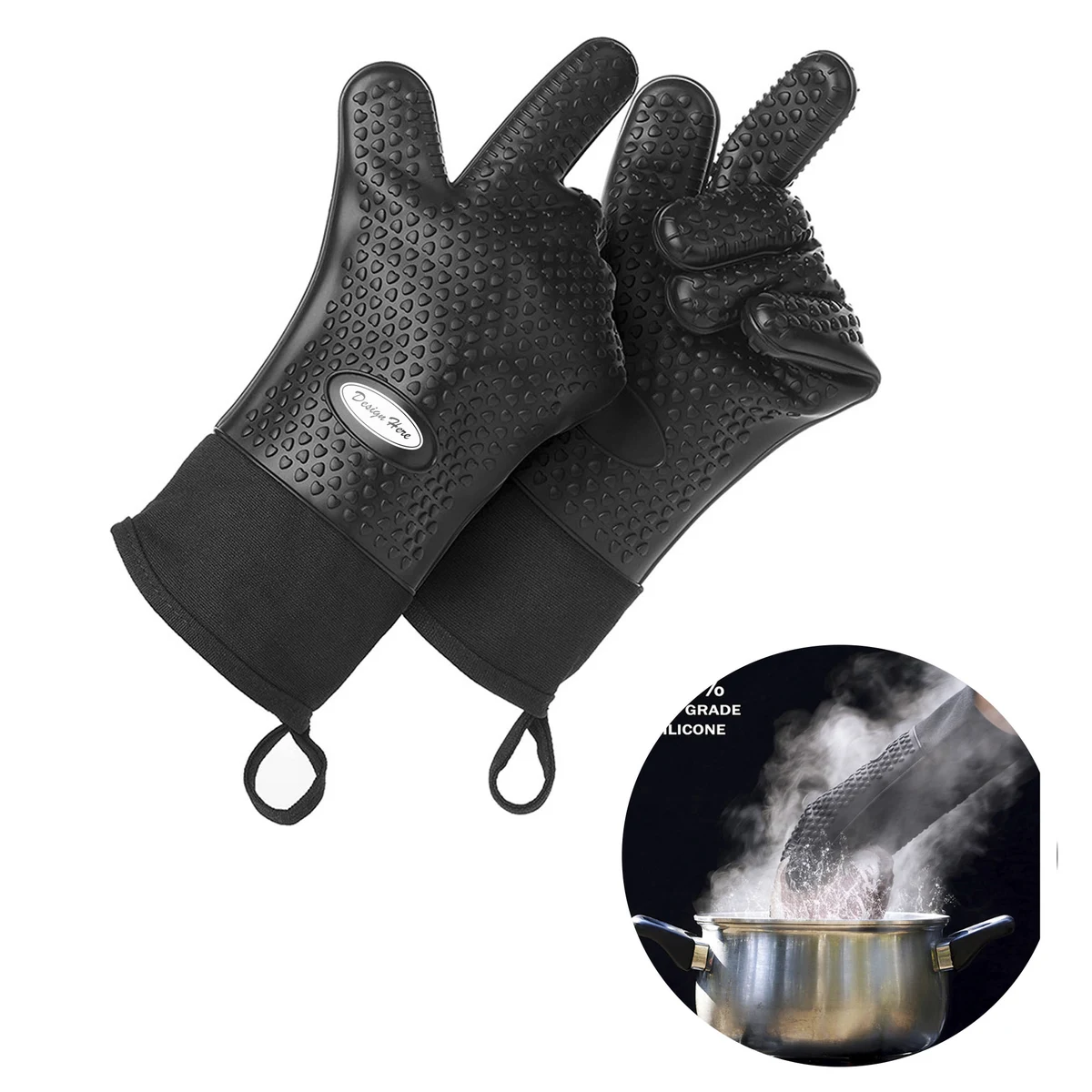 Flexible Kitchen Silicone Mitts for Hot Dishes 1