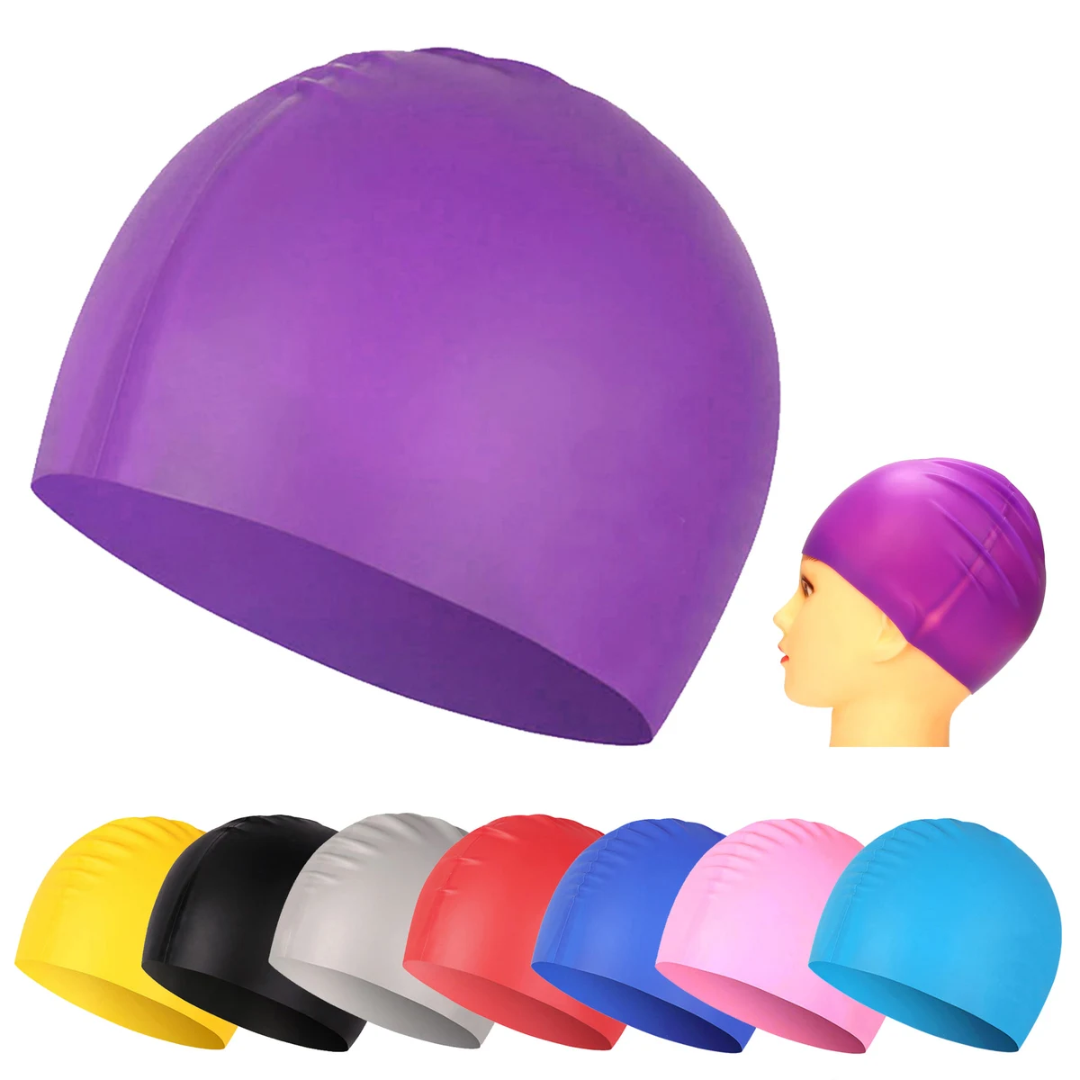 Adult Silicone Swim Cap Customization 1
