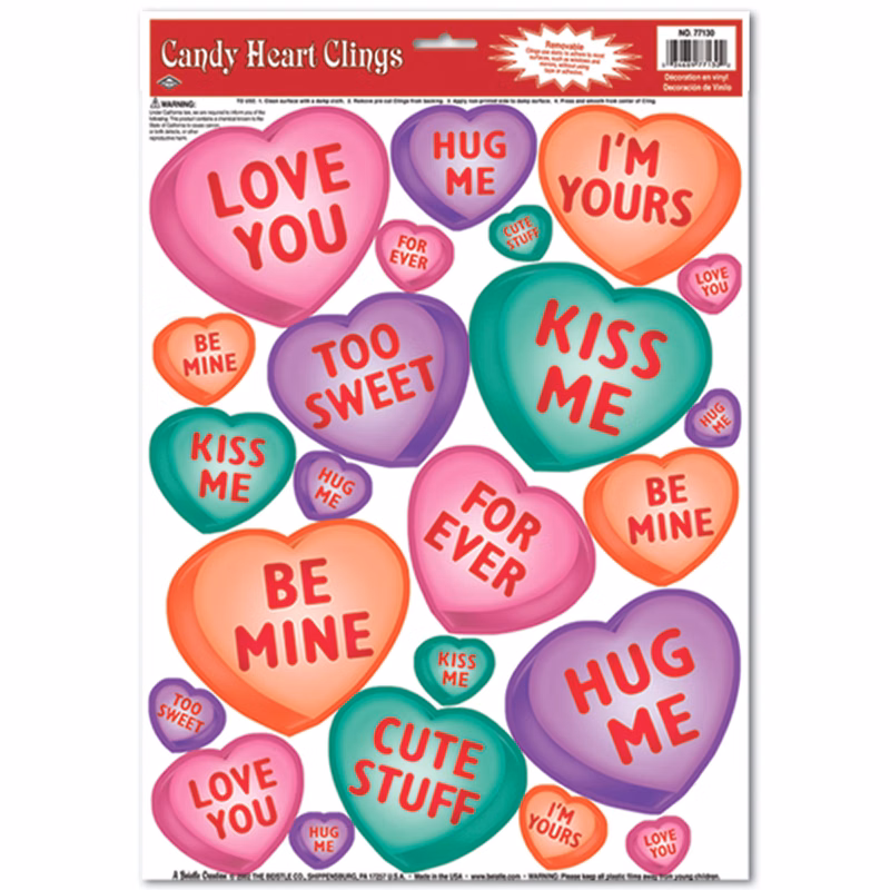 Valentine Candy Heart Clings