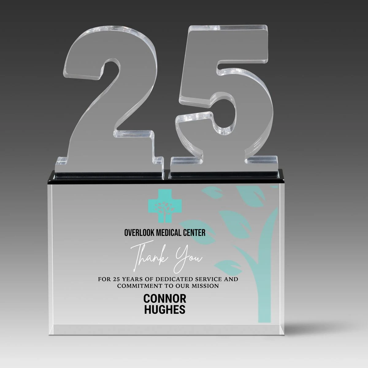 Recognition Number Award 25 (6" x 8" x 1") 1