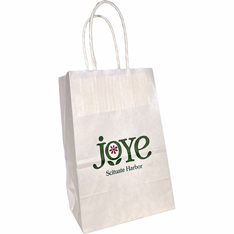 White Kraft Paper Shopping Bags (Ink Printed)