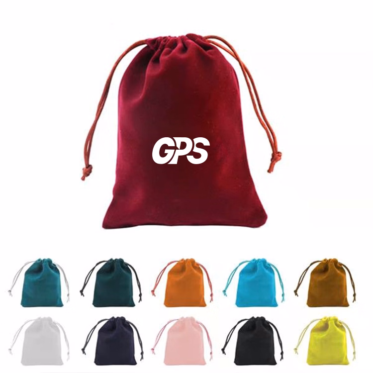 Velvet bag with drawstring