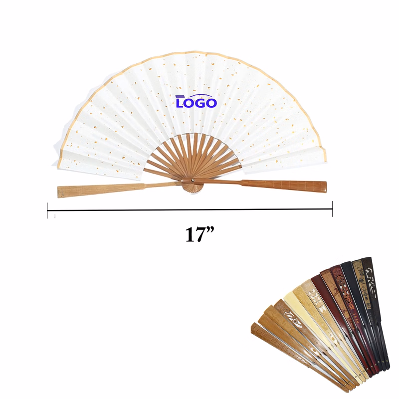 MOQ100 Multiple Sizes Bamboo Folding Advertising Fans"
