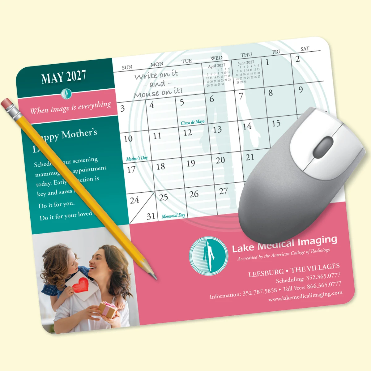 MousePaper Calendar 18 Month 7.25"x8.5"x.015" Mouse Pad 1