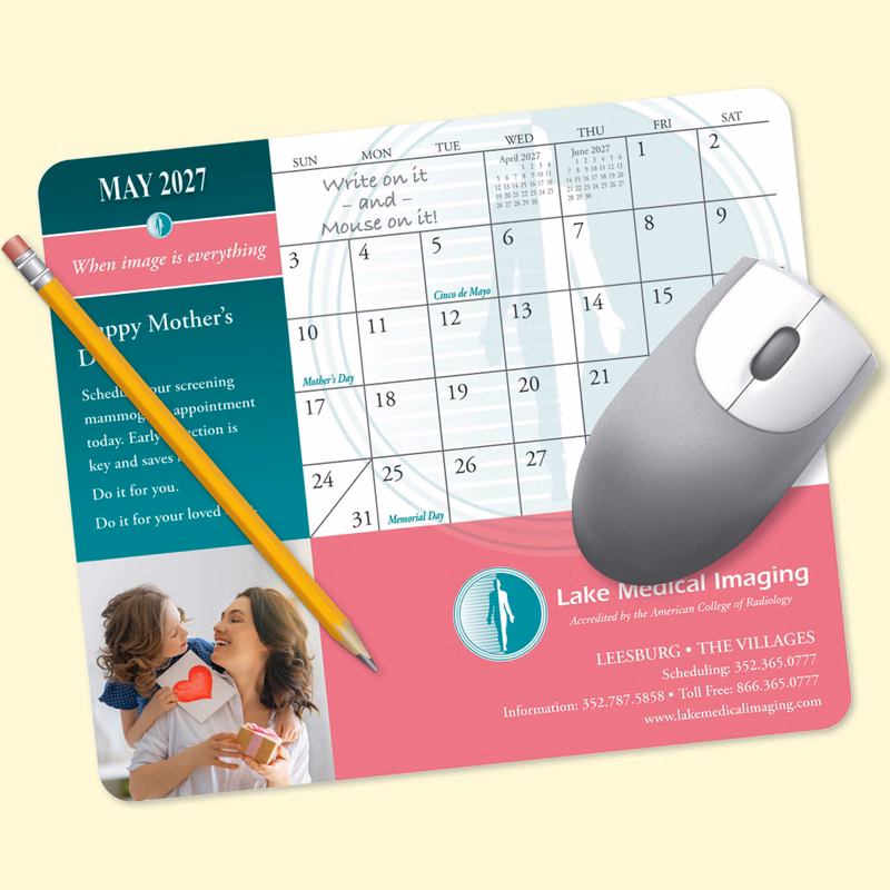 MousePaper Calendar 18 Month 7.25"x8.5"x.015" Mouse Pad