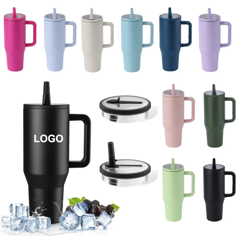 40 oz Leak Proof Insulated Tumbler W/ Straw & Lid 1