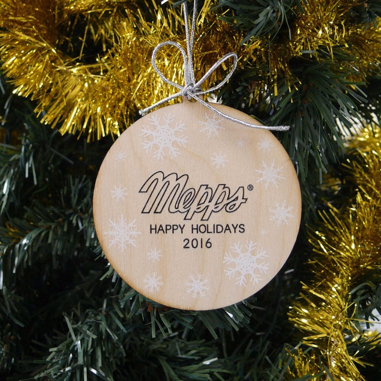 Wood Ornament - Circle Snowflakes