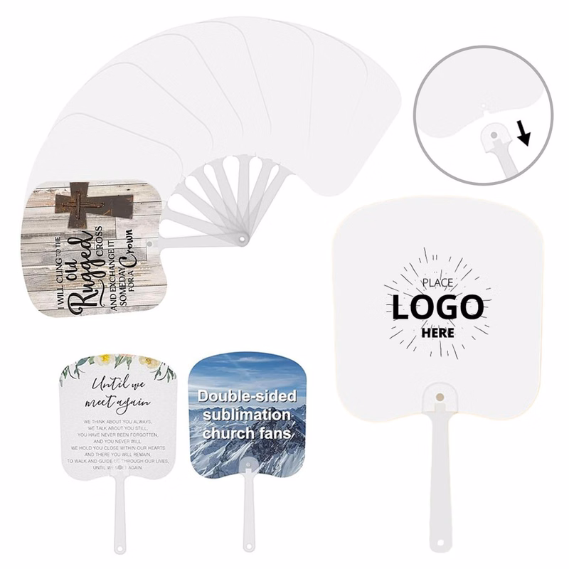 Double-sided customizable advertising handheld PP fan