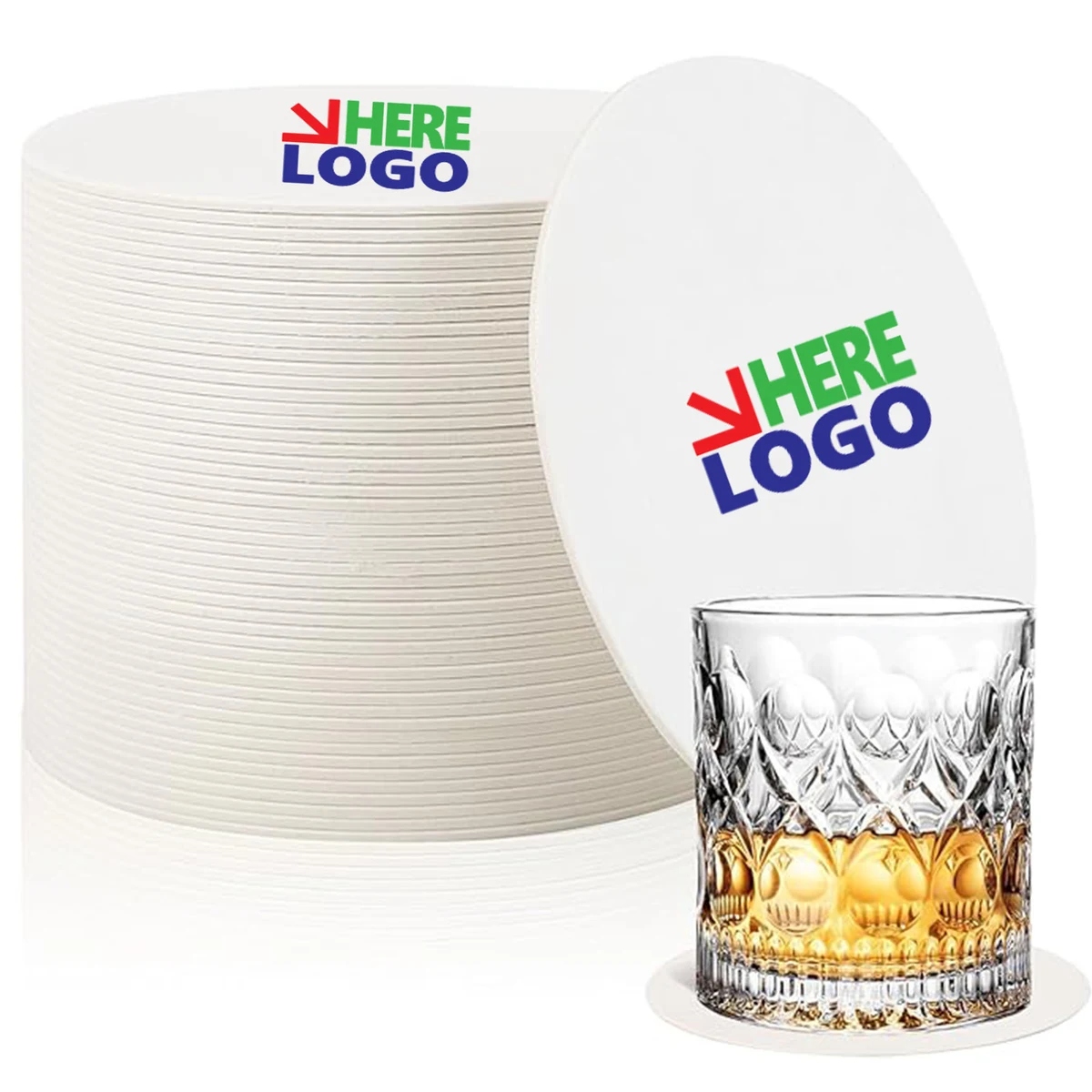 3.54" Water Absorbing Disposable Paper Coaster 1