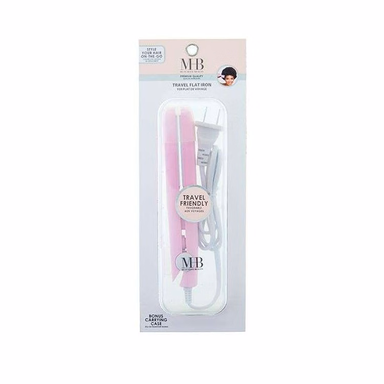 Travel Flat Iron with Carrying Case - Pink