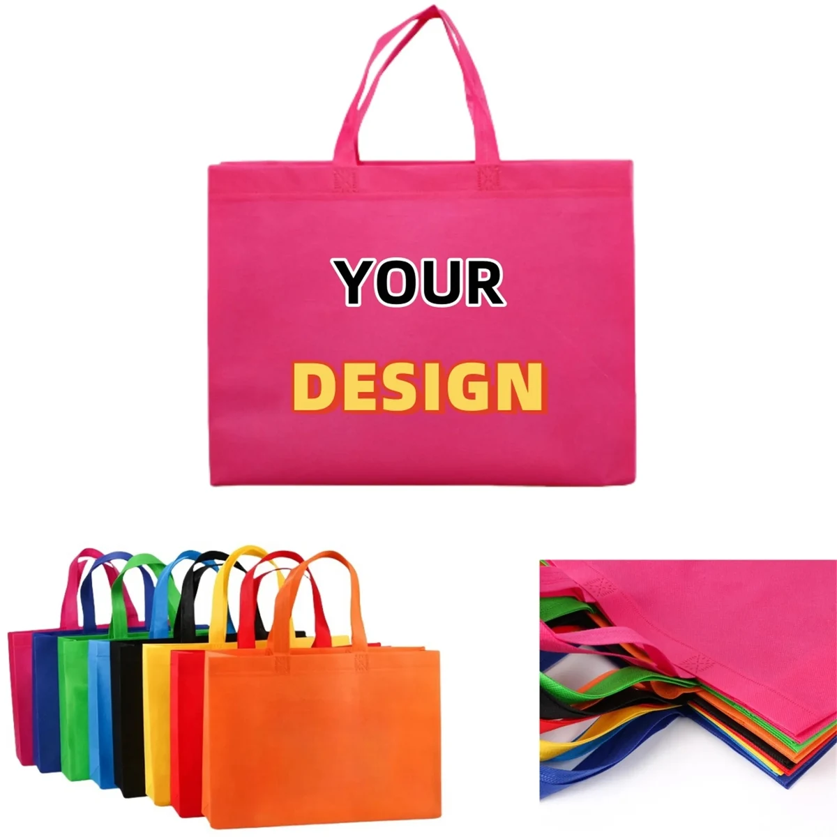 Full Color Reusable Non Woven Tote Bag with Handles 1