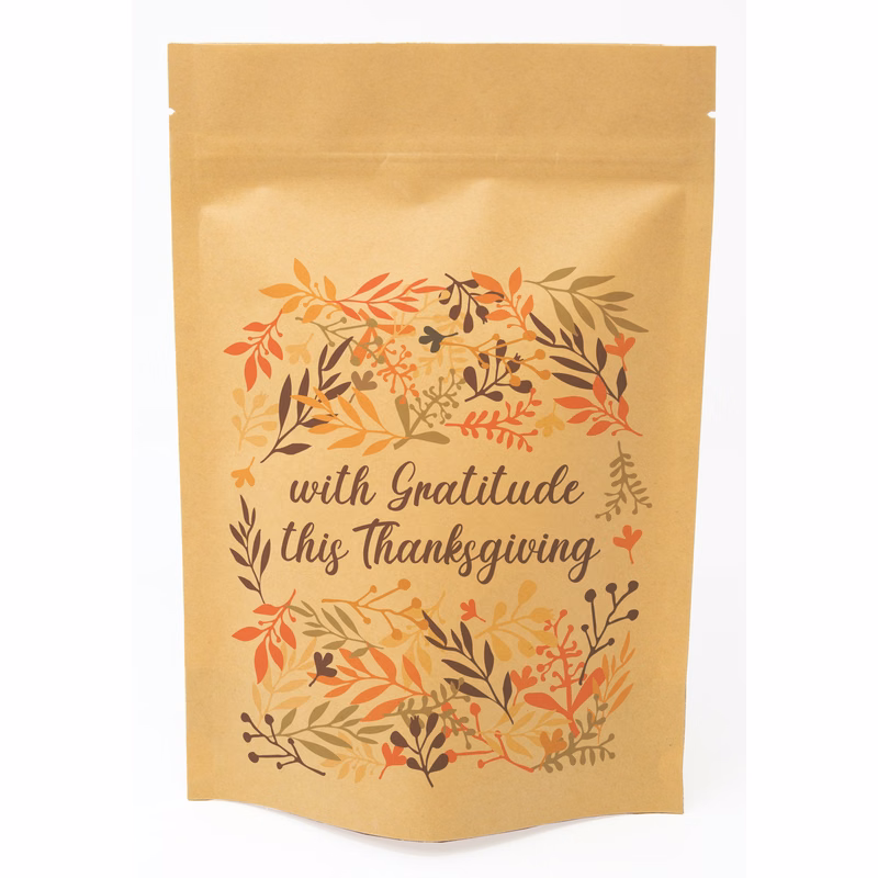 Fall Floral Predesigned Kraft Barrier Pouch (6"W x 9"H x 3"D)