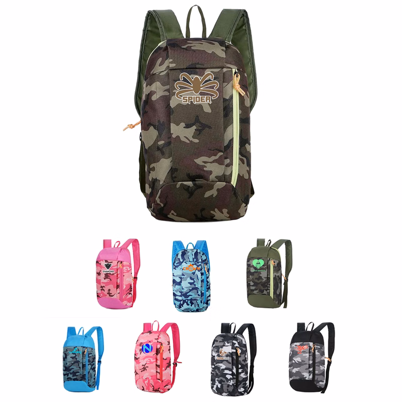 Stock Camo Waterproof Nylon Backpack - 15.8x8.7x4 in