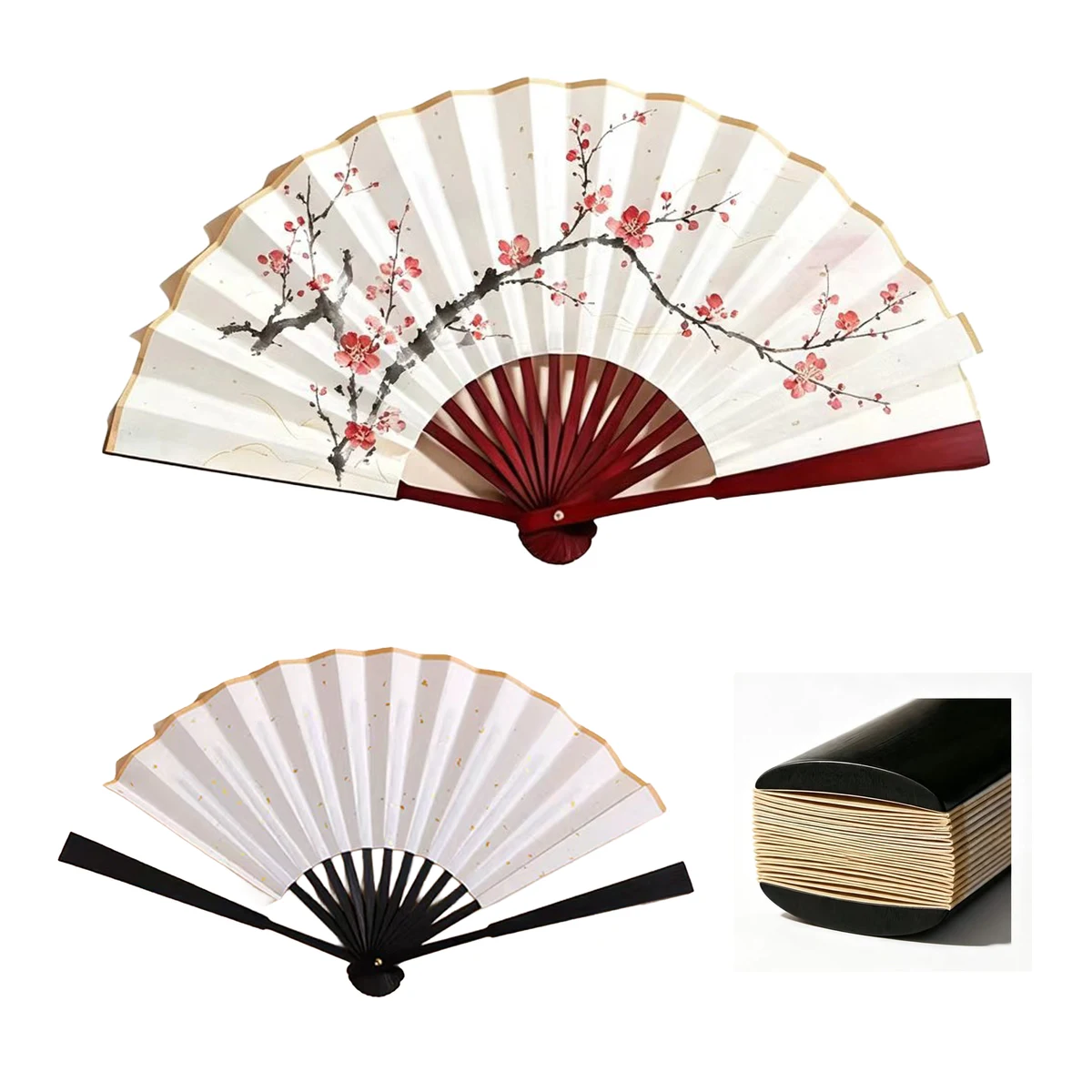 Custom Blank Chinese Folding Paper Fan for Logo 1