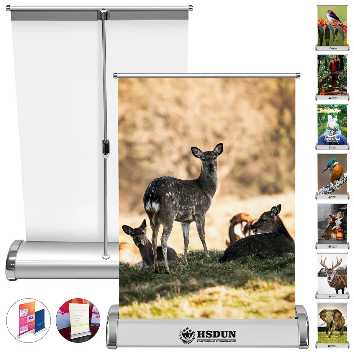 Mini Tabletop Retractable Roll Up Banner Stand 1