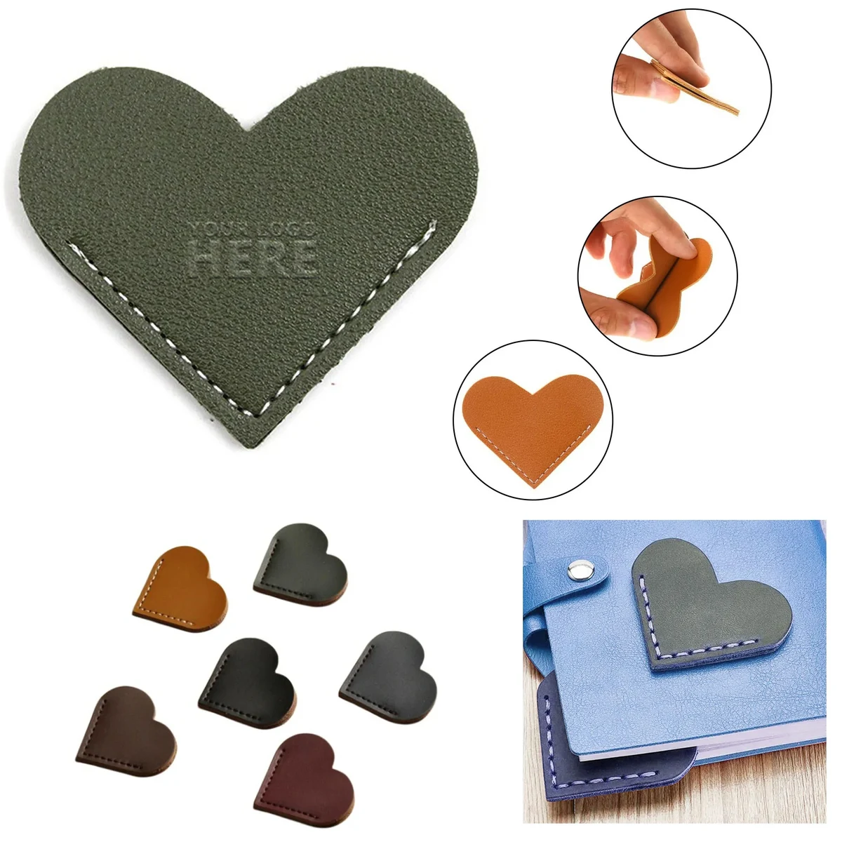 Heart Corner Cute Leather Bookmark 1