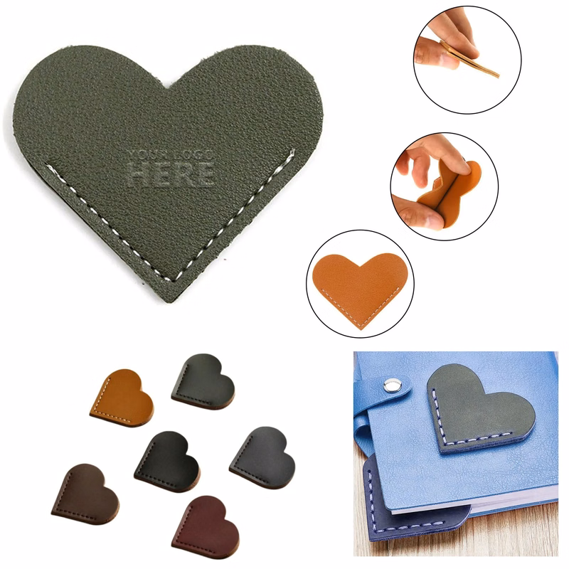Heart Corner Cute Leather Bookmark