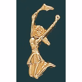Cheerleader Metal Chenille Letter Insignia Pin