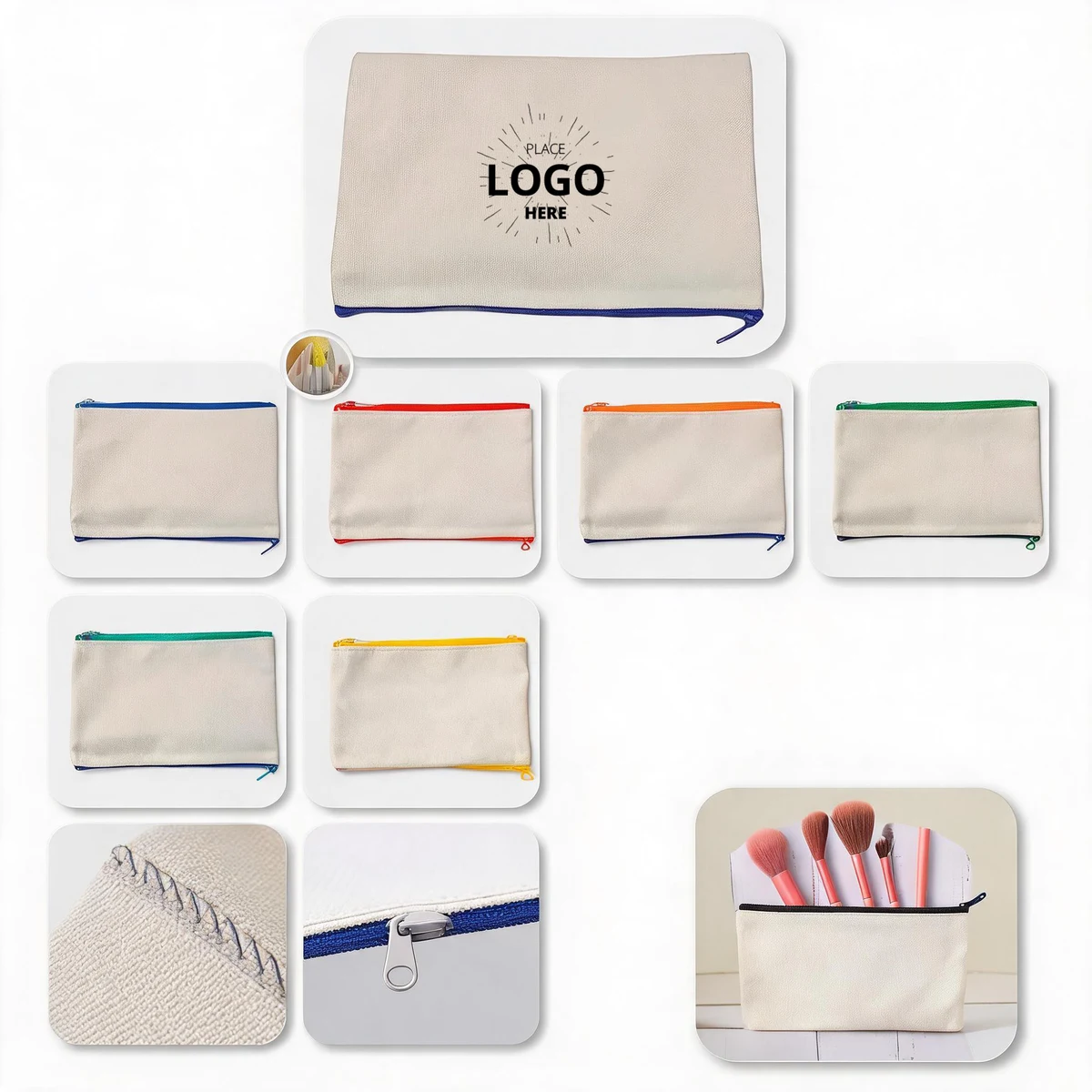 Portable Thick Canvas Stationery Storage Bag 1