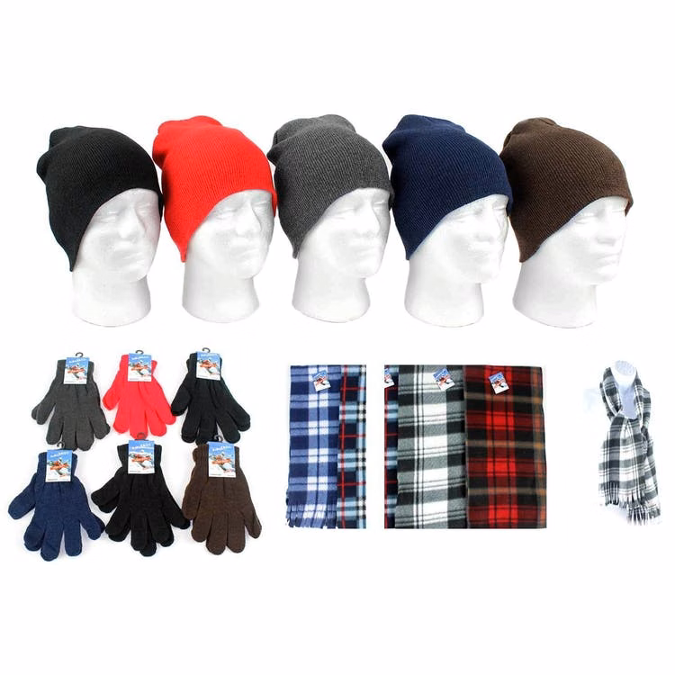 Adult Beanie Gloves & Scarf Combo - Assorted