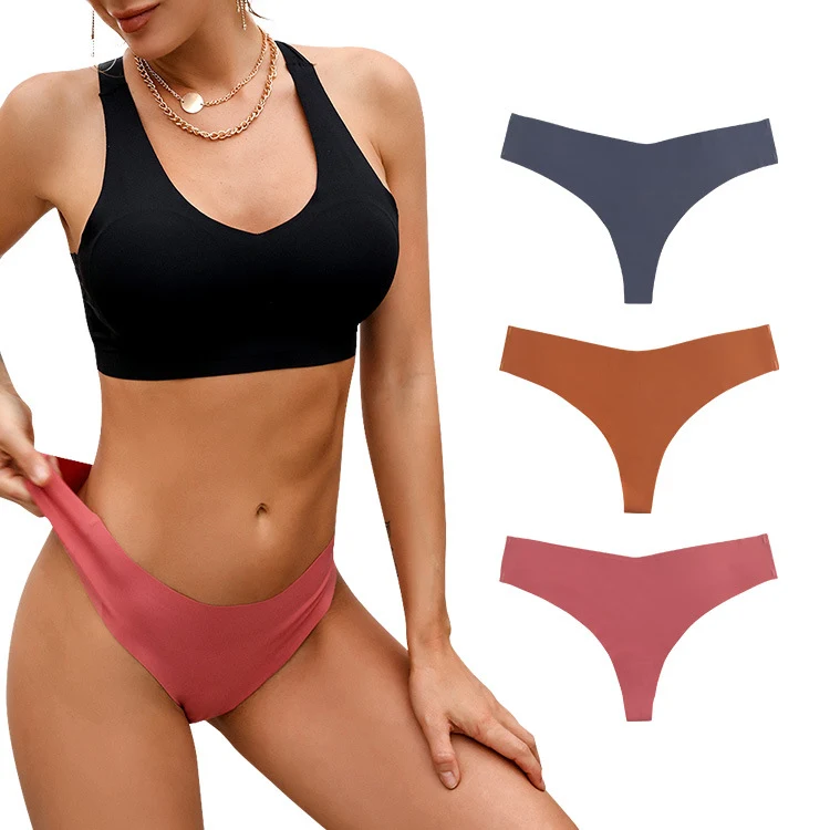 Women Seamless Underwear Soft No Show Stretch Bikini Invisibles Hipster V Cut Panties 1