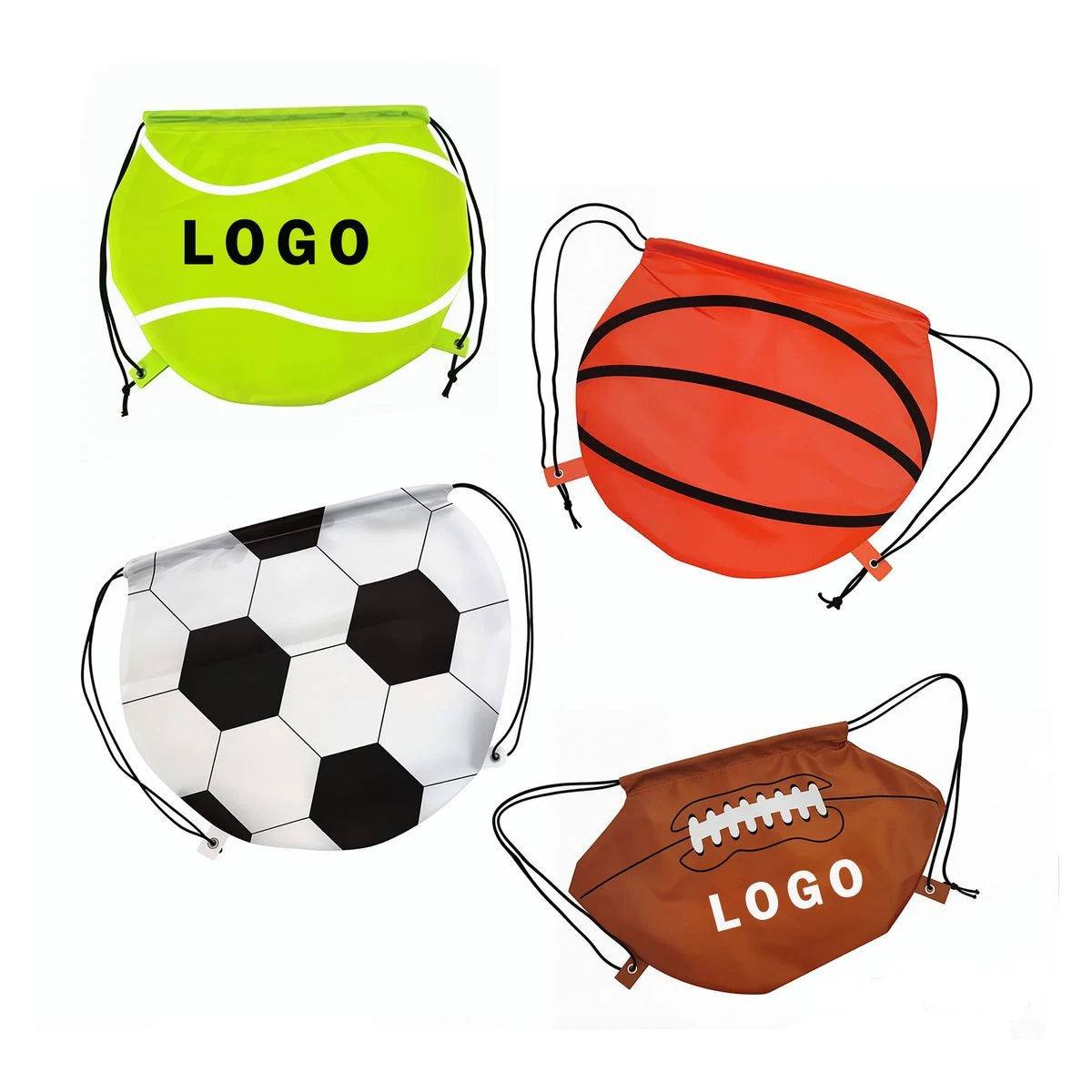 210D Sports Pattern Drawstring Backpack 1