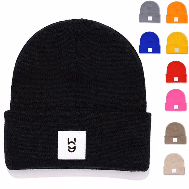 Unisex Acrylic Knit Beanie - Multiple Colors