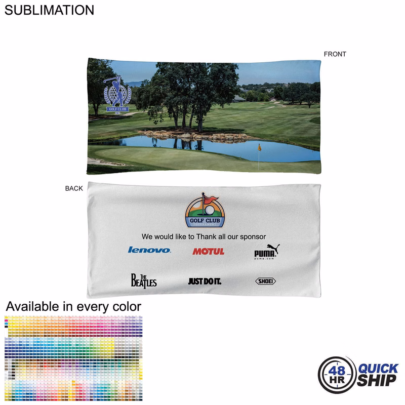48 Hr Quick Ship - Golf Caddie Tournament Towel in Microfiber Terry, 20"x40", Sublimated 2 sides