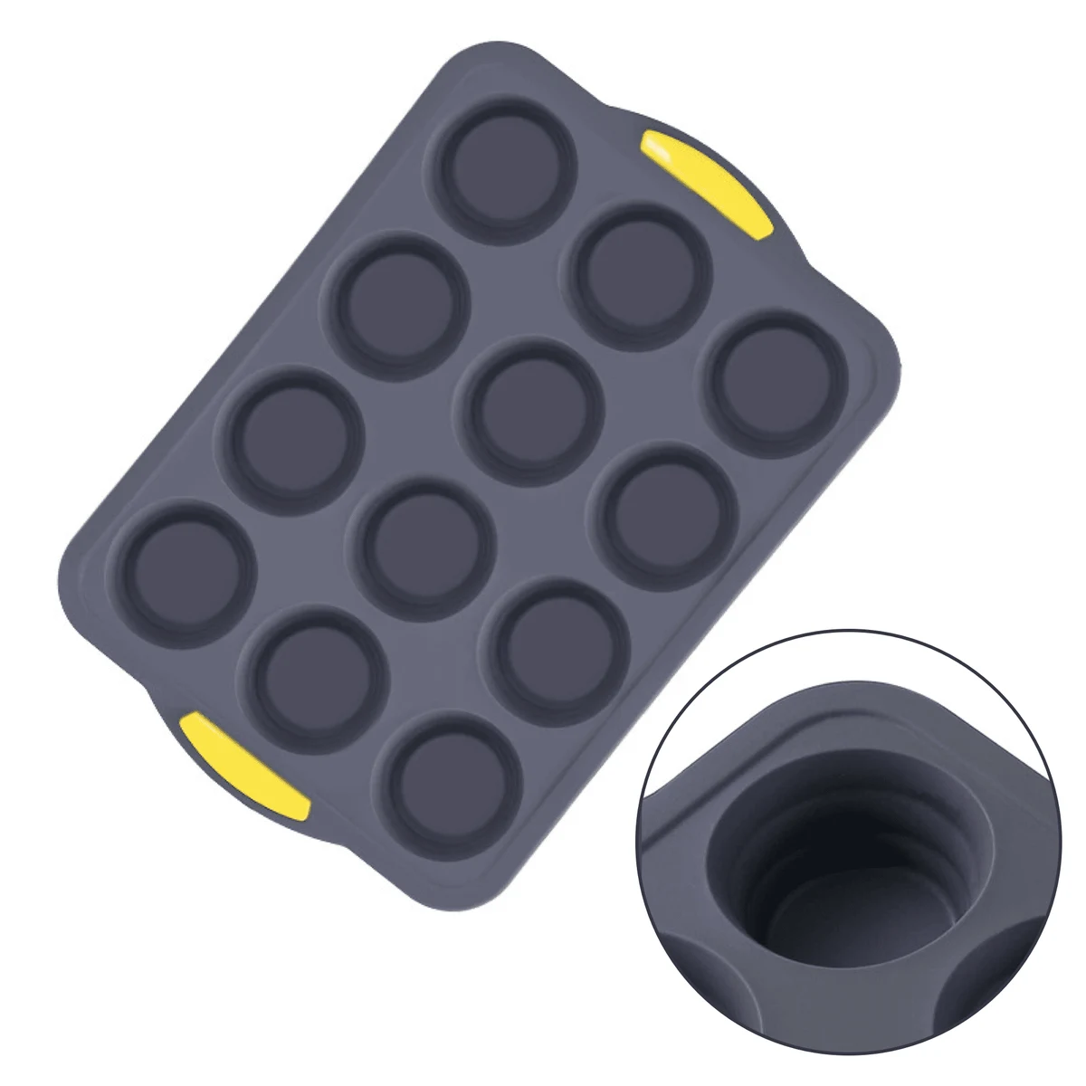 12-Cup Food Grade Silicone Muffin Mold 1