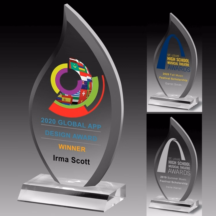 Multi-Faceted Acrylic Award (5" x 9 1/2" x 3/4") - Laser Engraved
