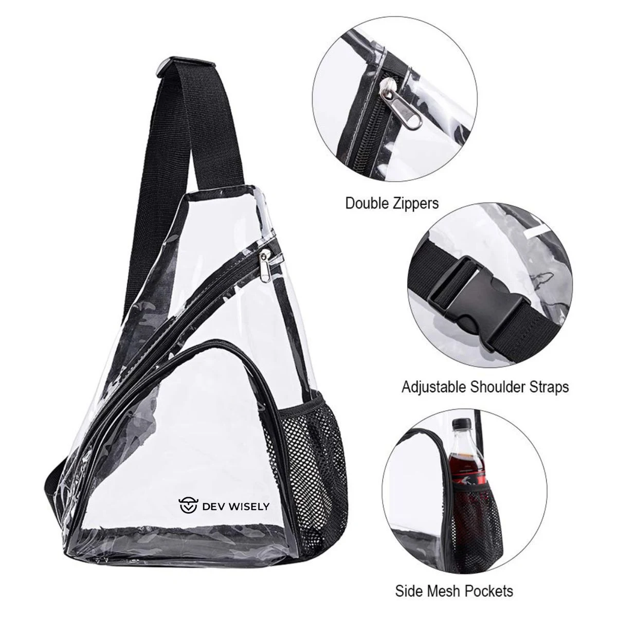 PVC Single Shoulder Crossbody Clear Chest Bag 1