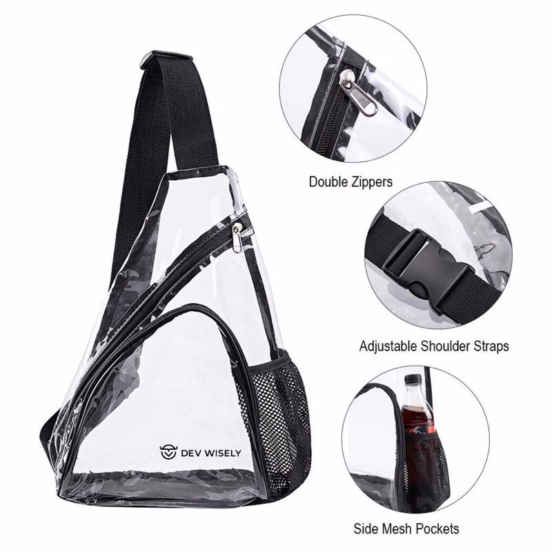 PVC Single Shoulder Crossbody Clear Chest Bag