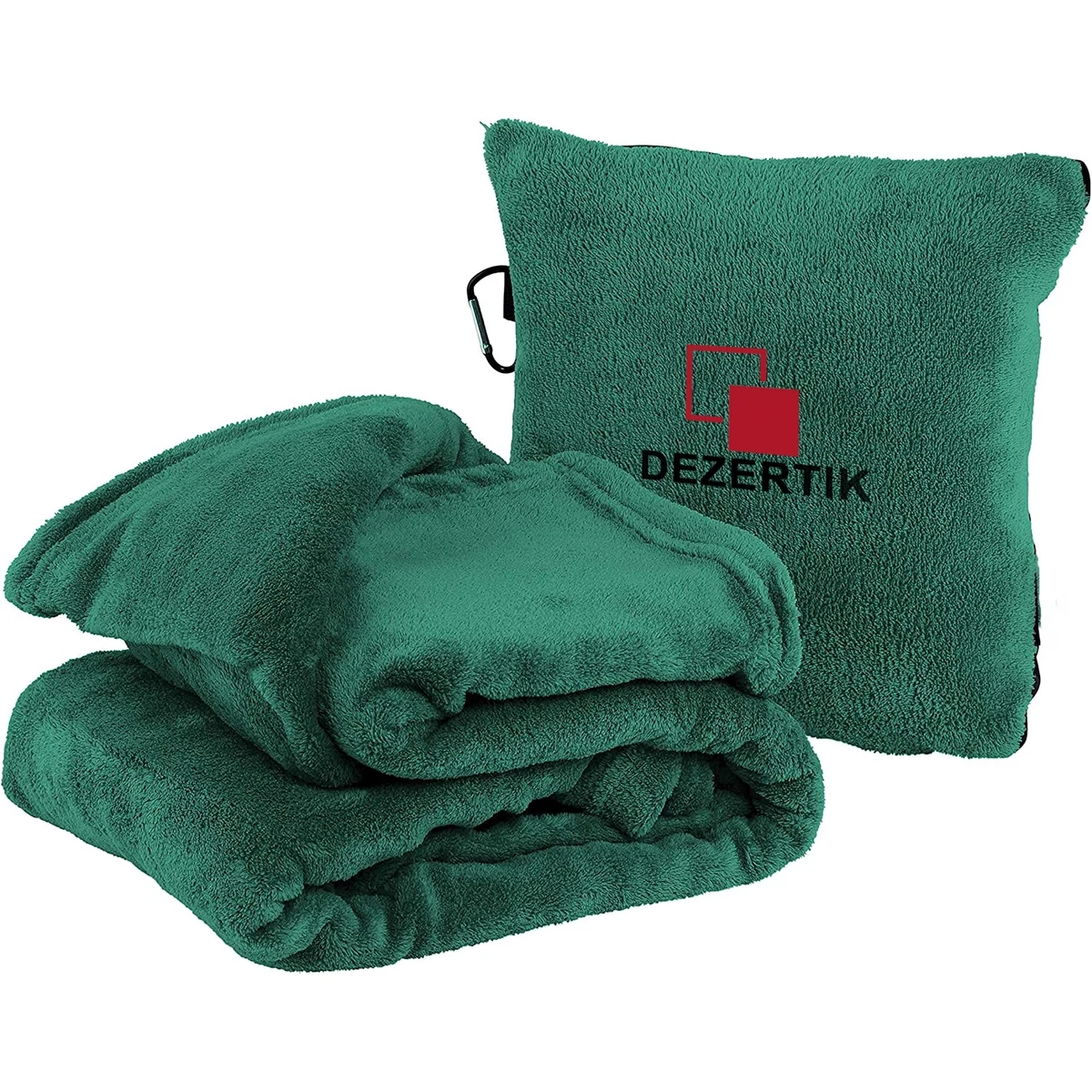 2 In 1 Fleece Travel Blanket W/ Stuffable Pillowcase 1