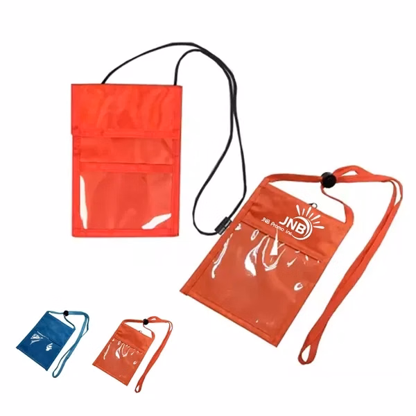 Non-Woven Badge Holder with Transparent Window for Necklaces
