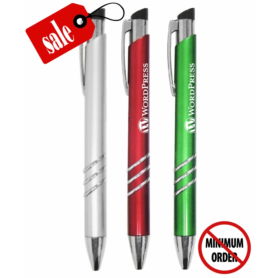 Closeout - Gentleman - Clicker Pen w/ Silver Trim 1