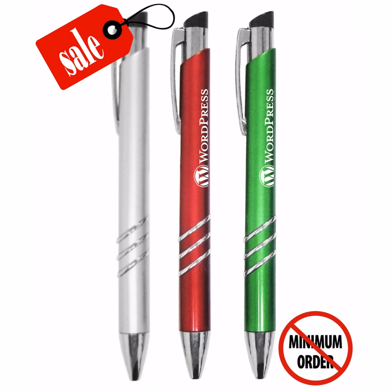 Closeout - Gentleman - Clicker Pen w/ Silver Trim