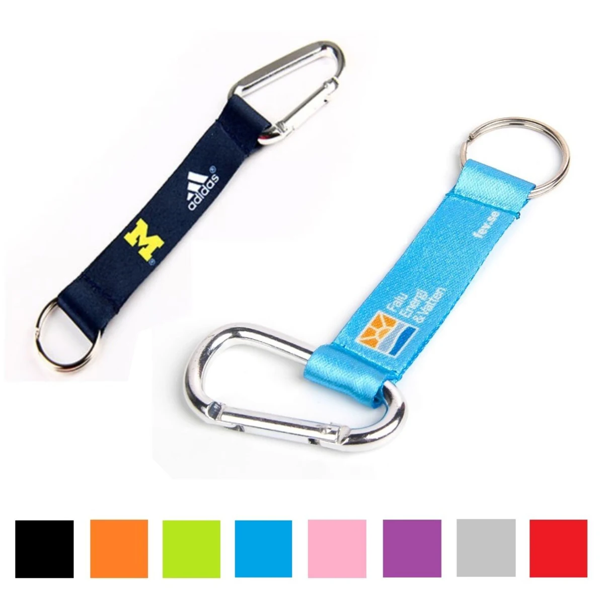 3/4 inch Dye-Sublimation Carabiner Pocket Lanyards 1